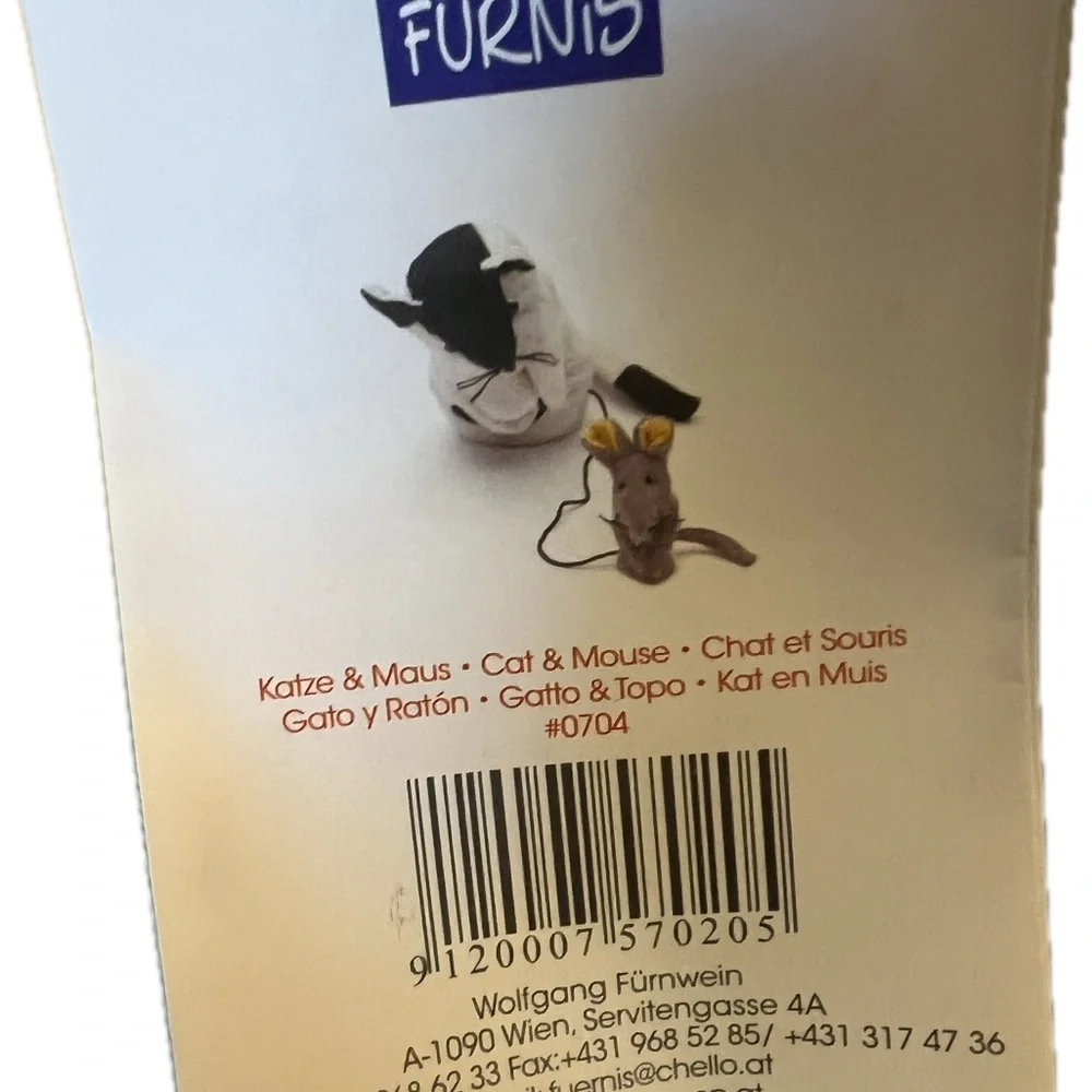 New - Furnis Luna a d Sonic Cat and Mouse Puppet Set